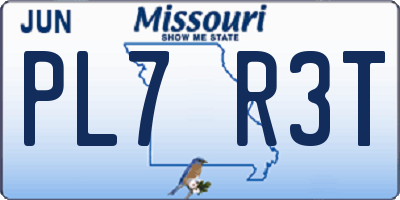 MO license plate PL7R3T