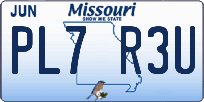 MO license plate PL7R3U