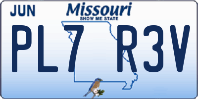 MO license plate PL7R3V