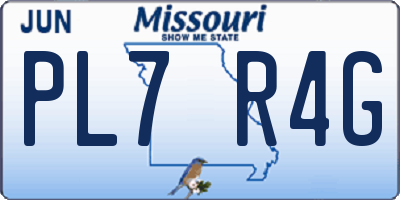 MO license plate PL7R4G