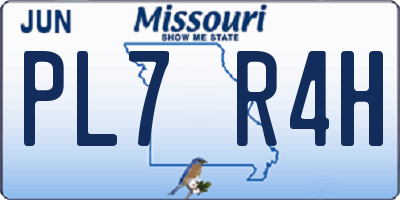 MO license plate PL7R4H