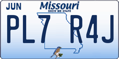 MO license plate PL7R4J