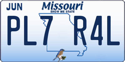 MO license plate PL7R4L