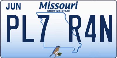 MO license plate PL7R4N