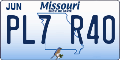 MO license plate PL7R4O