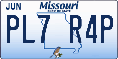 MO license plate PL7R4P