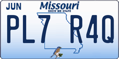 MO license plate PL7R4Q