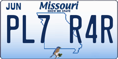 MO license plate PL7R4R