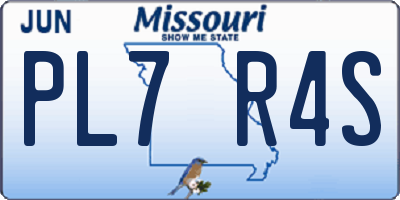 MO license plate PL7R4S