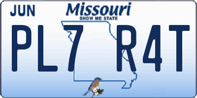 MO license plate PL7R4T