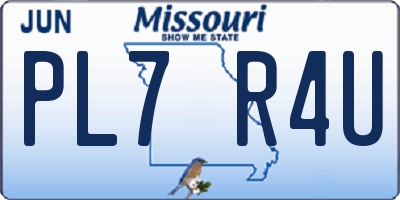 MO license plate PL7R4U