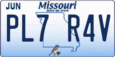 MO license plate PL7R4V