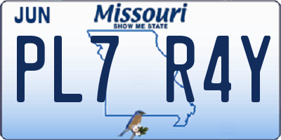 MO license plate PL7R4Y