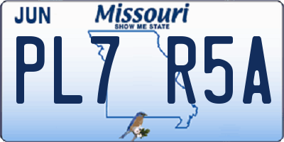 MO license plate PL7R5A