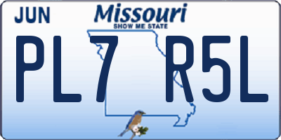 MO license plate PL7R5L