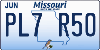 MO license plate PL7R5O