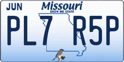 MO license plate PL7R5P