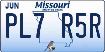MO license plate PL7R5R