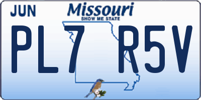 MO license plate PL7R5V
