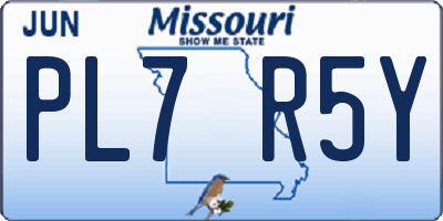 MO license plate PL7R5Y