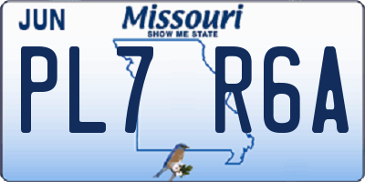 MO license plate PL7R6A