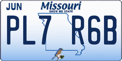 MO license plate PL7R6B