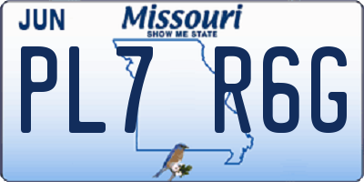 MO license plate PL7R6G