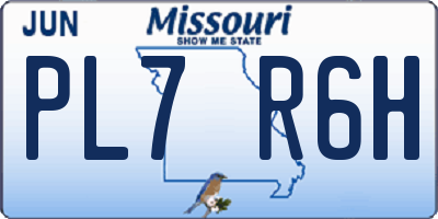 MO license plate PL7R6H