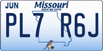 MO license plate PL7R6J