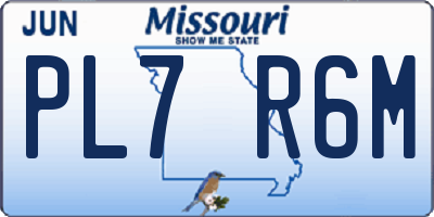 MO license plate PL7R6M