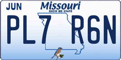 MO license plate PL7R6N