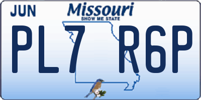 MO license plate PL7R6P