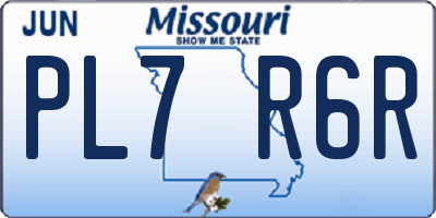 MO license plate PL7R6R