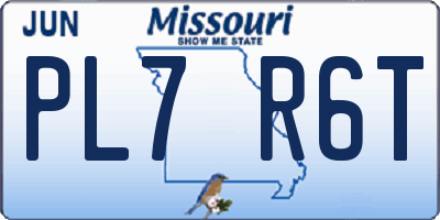 MO license plate PL7R6T