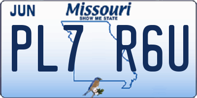MO license plate PL7R6U