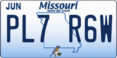 MO license plate PL7R6W