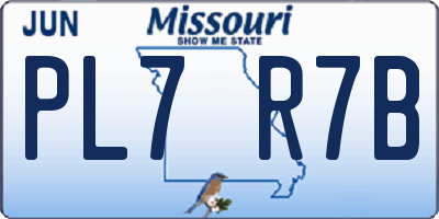 MO license plate PL7R7B