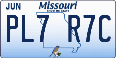 MO license plate PL7R7C