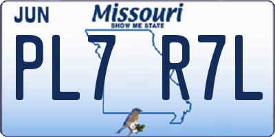 MO license plate PL7R7L