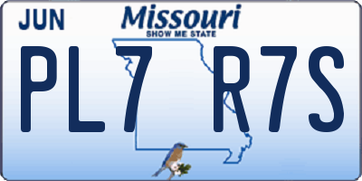MO license plate PL7R7S