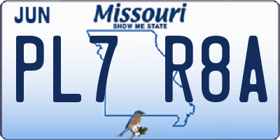 MO license plate PL7R8A