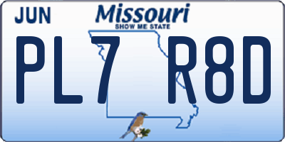 MO license plate PL7R8D