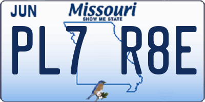MO license plate PL7R8E