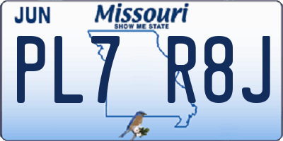 MO license plate PL7R8J