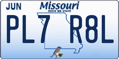 MO license plate PL7R8L