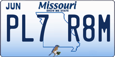 MO license plate PL7R8M