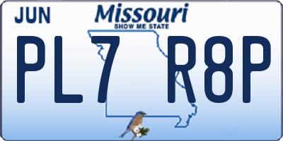 MO license plate PL7R8P