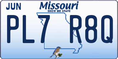 MO license plate PL7R8Q