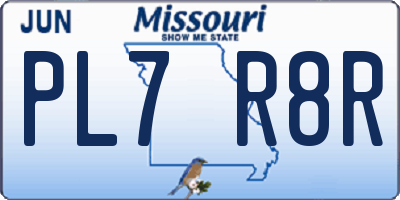 MO license plate PL7R8R
