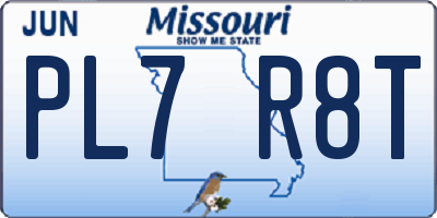 MO license plate PL7R8T